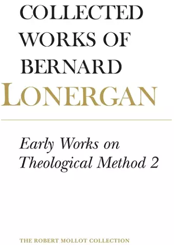 Early Works on Theological Method 2 cover