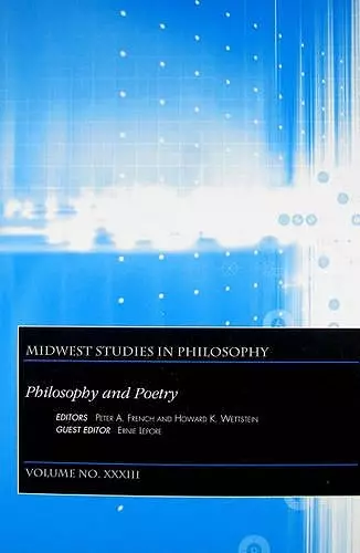 Philosophy and Poetry, Volume XXXIII cover