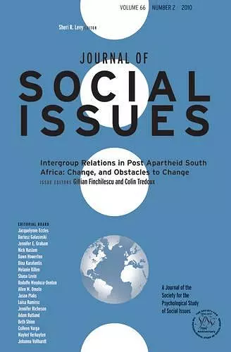 Intergroup Relations in Post Apartheid South Africa cover