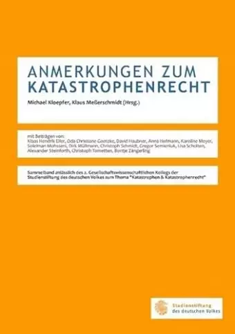 Anmerkungen Zum Katastrophenrecht cover