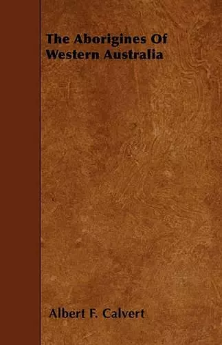 The Aborigines Of Western Australia cover
