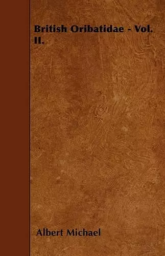 British Oribatidae - Vol. II. cover