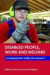 Disabled People, Work and Welfare cover