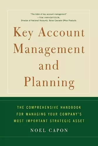 Key Account Management and Planning cover