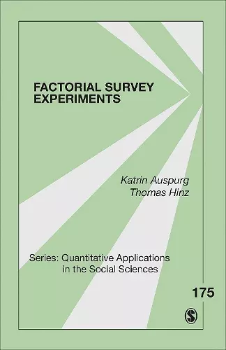 Factorial Survey Experiments cover
