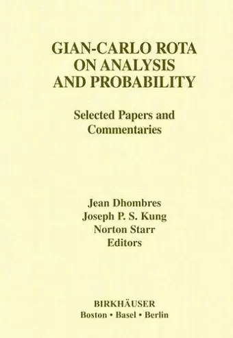 Gian-Carlo Rota on Analysis and Probability cover