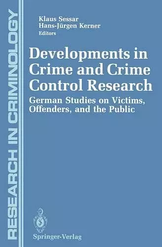 Developments in Crime and Crime Control Research cover