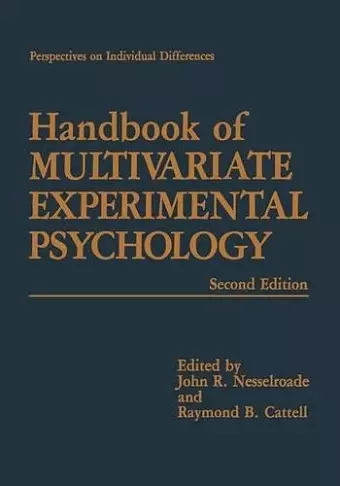 Handbook of Multivariate Experimental Psychology cover