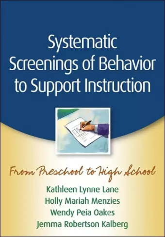 Systematic Screenings of Behavior to Support Instruction cover