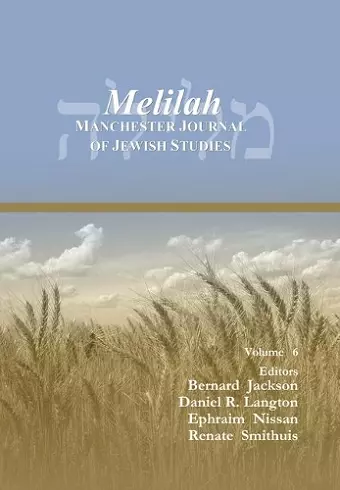 Melilah: Manchester Journal of Jewish Studies (2009) cover