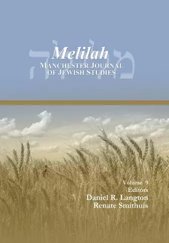 Melilah: Manchester Journal of Jewish Studies (2012) cover