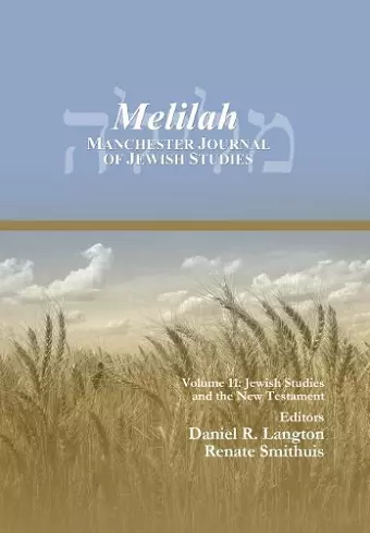 Melilah: Manchester Journal of Jewish Studies (2014) cover