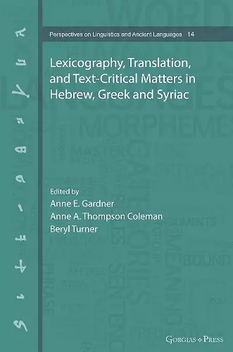 Selected Studies in Ancient Language Lexicography, Linguistics and Translation cover