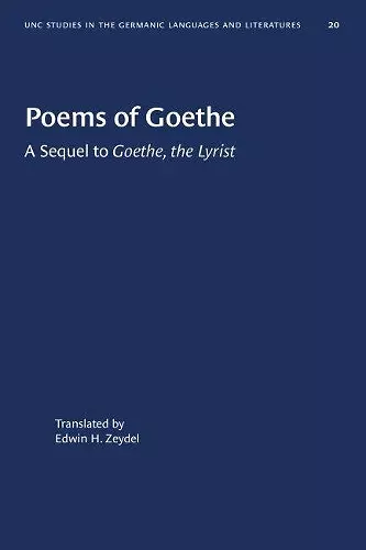 Poems of Goethe cover