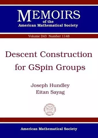 Descent Construction for GSpin Groups cover