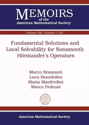 Fundamental Solutions and Local Solvability for Nonsmooth Hormander's Operators cover