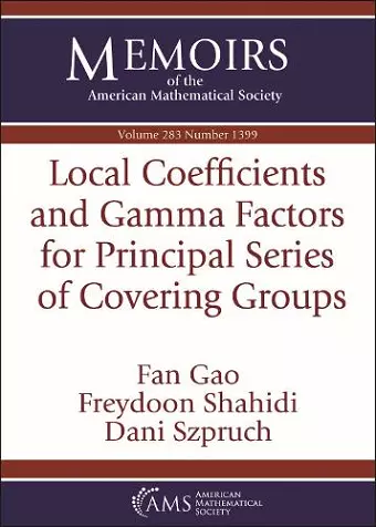 Local Coefficients and Gamma Factors for Principal Series of Covering Groups cover