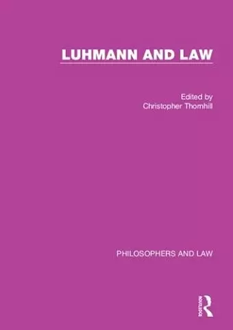 Luhmann and Law cover