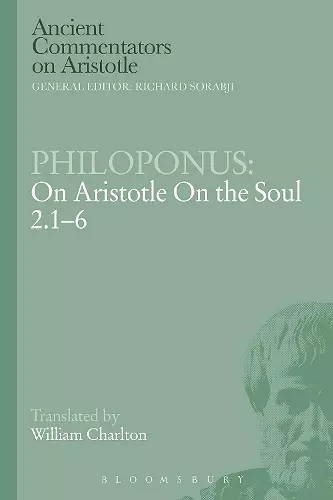 Philoponus: On Aristotle On the Soul 2.1-6 cover