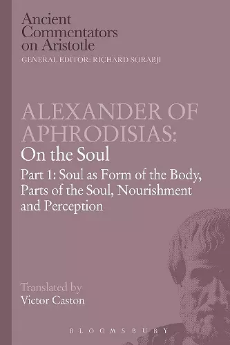 Alexander of Aphrodisias: On the Soul cover