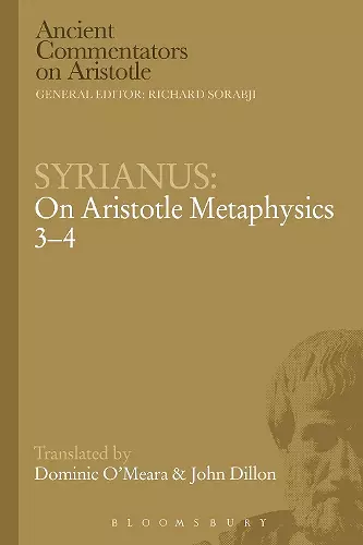 Syrianus: On Aristotle Metaphysics 3-4 cover