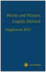 Words and Phrases Legally Defined 2021 Supplement cover