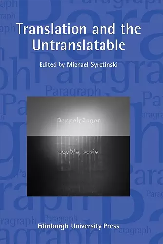 Translation and the Untranslatable cover