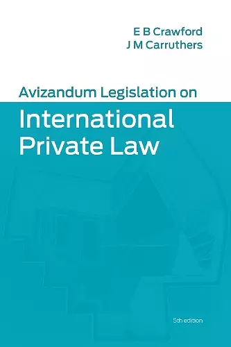 Avizandum Legislation on International Private Law cover