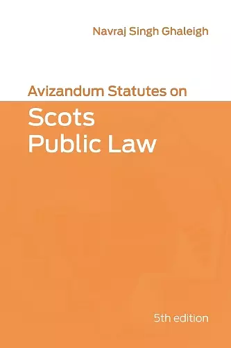 Avizandum Statutes on Scots Public Law cover