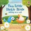 Two little dickie birds sitting on a wall cover