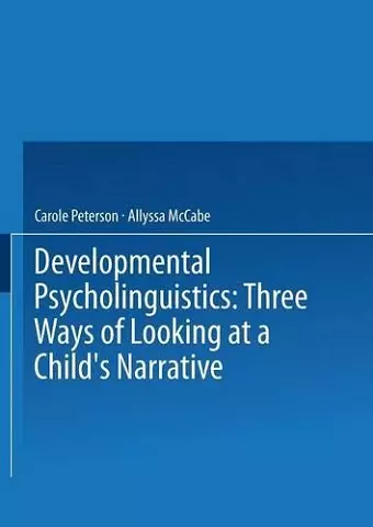 Developmental Psycholinguistics cover