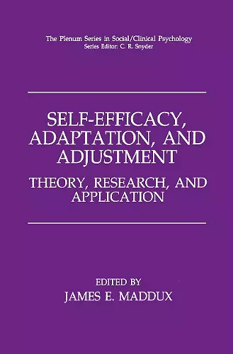 Self-Efficacy, Adaptation, and Adjustment cover