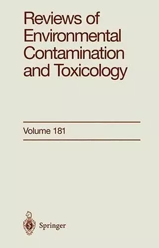 Reviews of Environmental Contamination and Toxicology cover