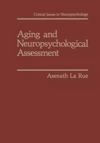 Aging and Neuropsychological Assessment cover