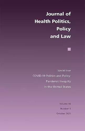 COVID-19 Politics and Policy cover