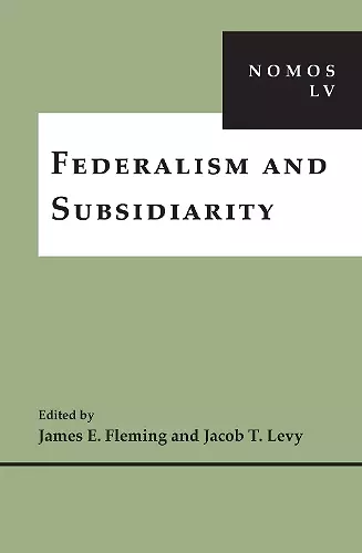Federalism and Subsidiarity cover