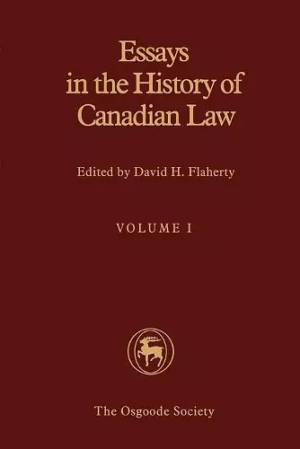 Essays in the History of Canadian Law cover