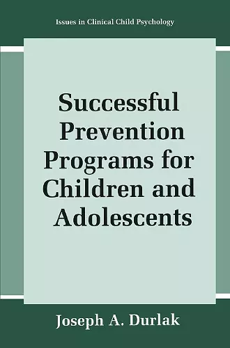 Successful Prevention Programs for Children and Adolescents cover