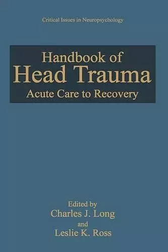 Handbook of Head Trauma cover