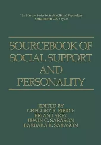 Sourcebook of Social Support and Personality cover