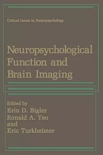 Neuropsychological Function and Brain Imaging cover