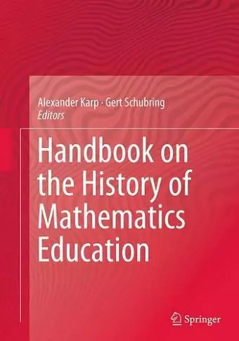 Handbook on the History of Mathematics Education cover