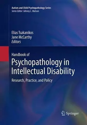 Handbook of Psychopathology in Intellectual Disability cover