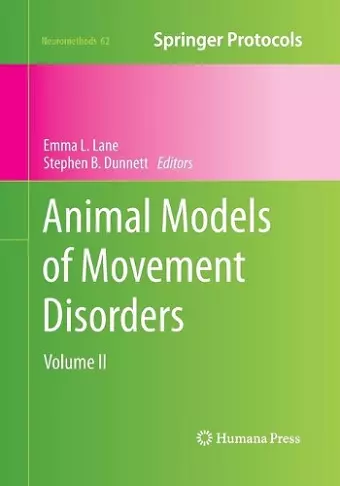 Animal Models of Movement Disorders cover