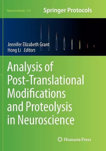Analysis of Post-Translational Modifications and Proteolysis in Neuroscience cover