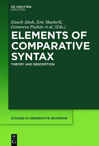 Elements of Comparative Syntax cover