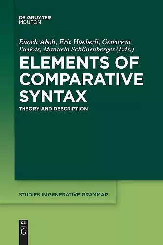 Elements of Comparative Syntax cover