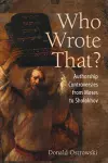 Who Wrote That? cover