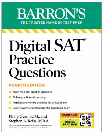 Digital SAT Practice Questions, Fourth Edition: More than 800 Questions for Digital SAT Prep 2025 + Tips + Online Practice cover