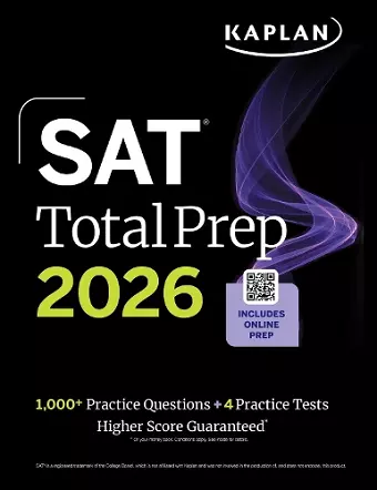 SAT Total Prep 2026: Includes 4 Full Length Practice Tests, 1,100+ Practice Questions + 1 Year Access to Online Quizzes and Video Lessons and Tutorials cover